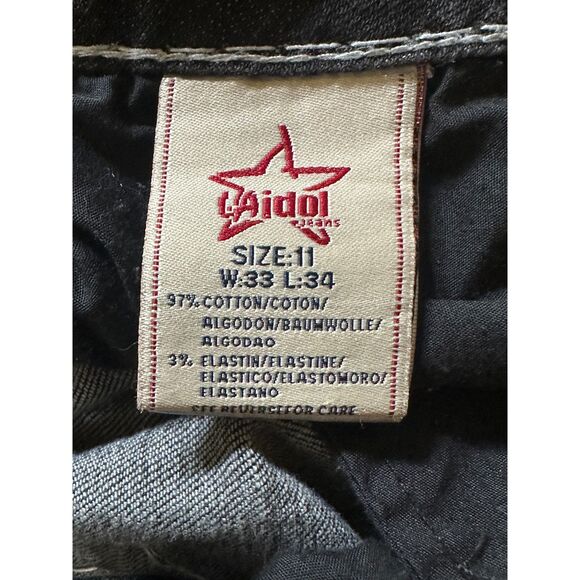 LA Idol Women Bootcut Jeans White Bold Stitching Stretch Flap Pocket Jr. Size 11 - Picture 8 of 8